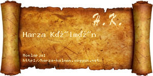 Harza Kálmán névjegykártya